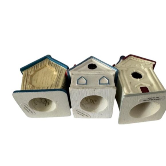 Lenox Collectible Handcrafted Painted Birdhouse Figurines Set Of 3 - Picture 2 of 4